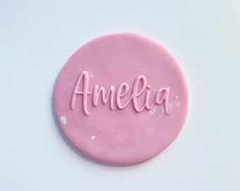 Custom Name embosser Acrylic stamp for cookie cupcake