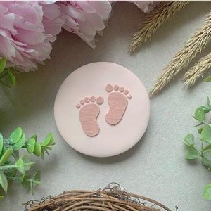 Baby Foot Prints Embosser, Fondant Stempel, Ausstechform, Cupcake, Babyparty,