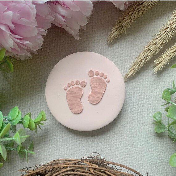 Baby Foot Prints Embosser Acrylic Stamp for Cookie Cupcake Etsy
