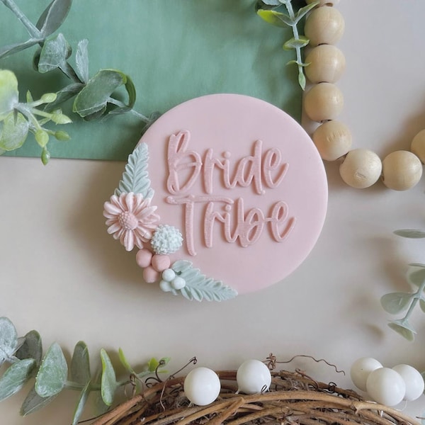 Bride tribe hen do wedding acrylic embosser cookie stamp debosser