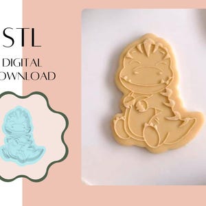 Dinosaur Baby cookie cutter STL, STL file, cookie cutter, cookie embosser, 3D printing, 3D print file, digital download, baby STL, #2