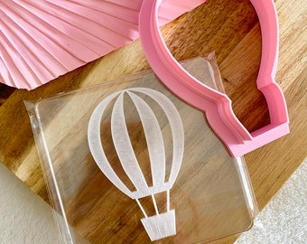 Hot Air Balloon Embosser and Cutter Acrylic stamp for cookie cupcake baby shower new baby