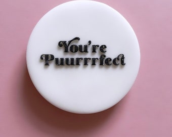 You’re Purrfect Cat Embosser Acrylic stamp for cookie cupcake