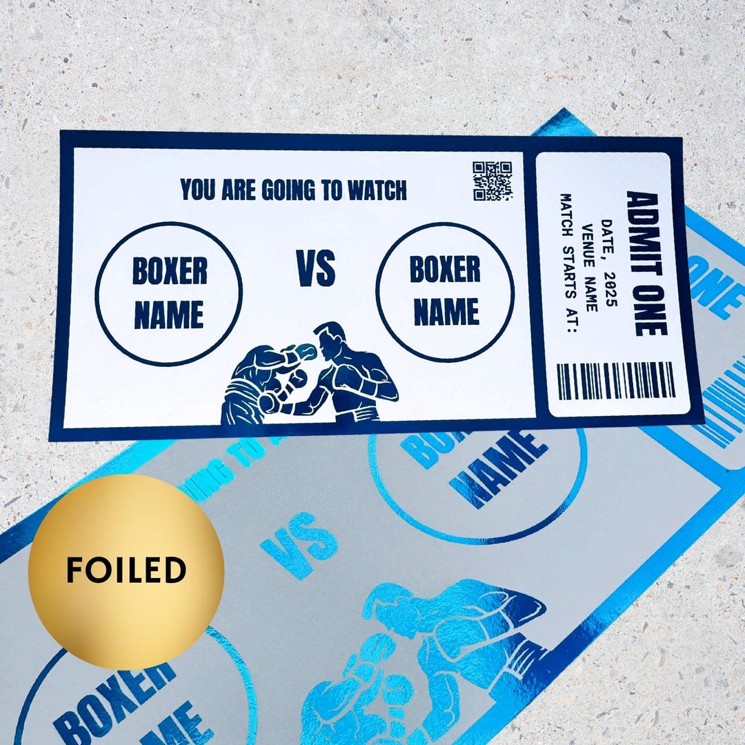 Boxing Ticket, Memorabilia, Gift Ticket, Experience, Gift, Keepsake ...