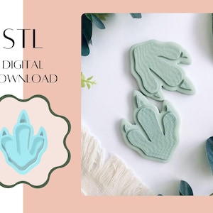 Dinosaur footprint cookie cutter STL, STL file, cookie cutter, cookie embosser, 3D printing, 3D print file, digital download, baby STL, dino