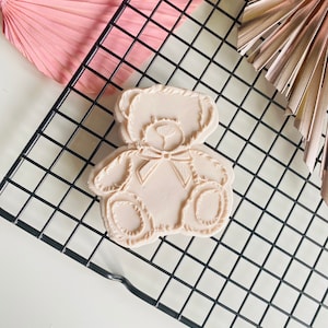 Teddy Bear Embosser and Cutter, fondant stamp, cookie stamp, cupcake stamp, baby shower, bear embosser