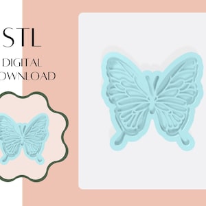 Butterfly 2 cookie cutter STL, STL file, cookie cutter, cookie embosser, Easter, 3D print file, digital download,  STL, mothers day