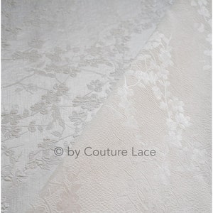 R-040 //Bridal Brocade fabric, off-white lightweight brocade fabric, bridal jaquard/ brocade fabric, floral bridal brocade (old: F19-018R)