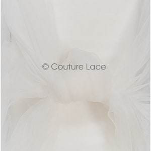 F002-018 / OFF-WHITE 160cm/62" wide very soft tulle fabric for bridal veils and wedding dresses, Soft mesh fabric, veil tulle