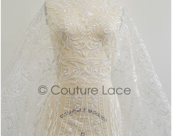 L21-050RY // Oriental lace fabric, wedding lace fabric, bridal ornate lace, Couture Lace, bridal dress designer lace, wedding dress