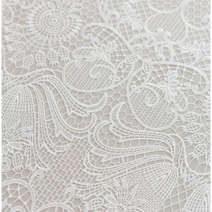 Boho Off-White Guipure Lace Fabric for Bridal and Wedding Dresses // L18-189