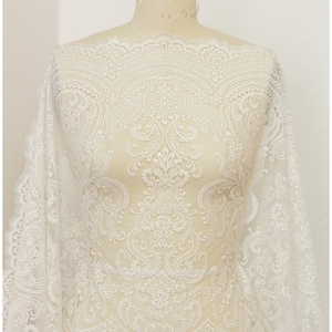 T17-062 //Bridal bolero lace trim, embroidered lace fabric for wedding dress, soft boho lace, boho wedding dress lace, embroidered lace trim