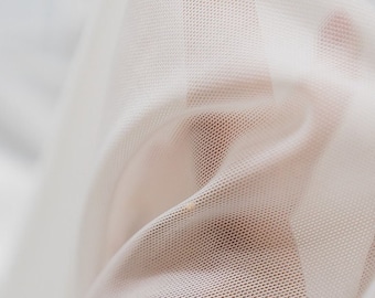 Exquis tissu extensible blanc cassé/élégant tissu en tulle en résille/dentelle en tulle résille impeccable/tulle de mariée extensible//R-127