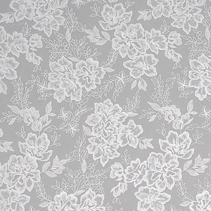 Floral bridal lace/ bridal lace material/ off-white bridal lace/ floral wedding lace/ couture lace // L23-589