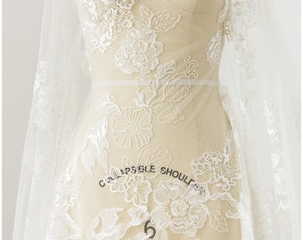 L17-080 // Flower bridal lace fabric, very soft embroidery wedding lace fabric, floral lace design, wedding dress lace fabric
