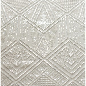L17-062 // Geometric Sequin lace Fabric, wedding dress lace, sequin tulle fabric for bridal dresses, fabric with sparkle sequins