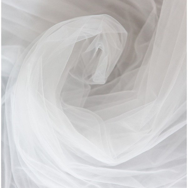 F18-003-18 // Tissu en tulle de 3,1 m de large, très doux et étonnant pour les voiles de mariée et les robes de mariée, Tissu en maille douce, tulle de soie, tulle voile