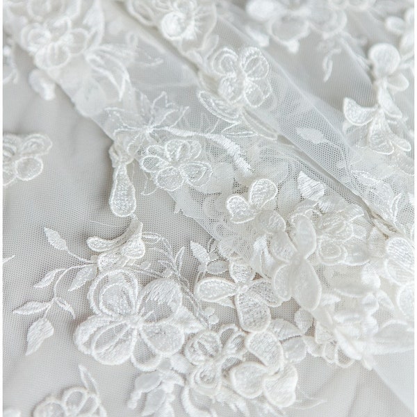 L17-184 //Amazing 3d flower lace fabric for bridal dresses, 3d lace, wedding dress lace, flower lace fabric, embroidered lace, romantic lace