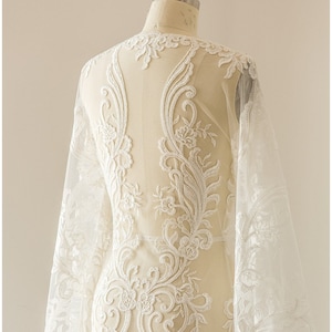 Exquisite Gold Embroidery GauzeMesh Eyelash Bridal Wedding Dress Lace Fabric 150cmX300cm Piece