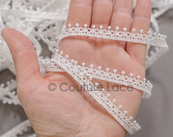 T22-180 - 4yds // boho crochet lace trim/ geometric lace trim / bridal guipure lace trim/ dot lace trim