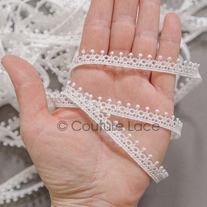 T22-180 - 4yds // boho crochet lace trim/ geometric lace trim / bridal guipure lace trim/ dot lace trim
