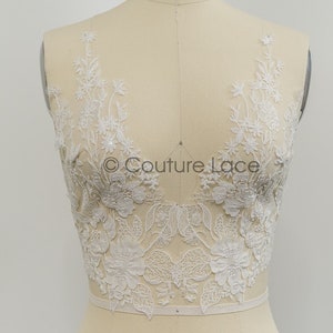 A21-206 // super soft wildflower lace applique for bridal dress, flower lace patches, embroidered lace applique, bridal applique