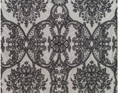 BLACK ornate design lace for evening dress, black lace fabric, evening dress lace fabric, embroidered black flower lace fabric (L19-212)