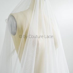 R22-119 / 180cm wide, soft and tulle fabric for bridal veils and wedding dresses, Soft mesh fabric with heavy fall