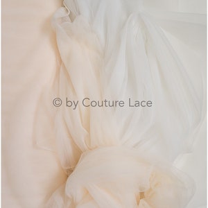 27.4y BOLT (25M) 3.1M wide, very soft tulle fabric fabric for bridal veils and wedding dresses, cream colored soft tulle // R-166-22-BALLEN