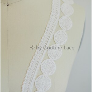 T19-079 // Guipure lace trim, Boho weddingdress lace trim, Bridal Lace trim, Crochet lace trim, Soft crochet lace Trim, veil lace trim image 3