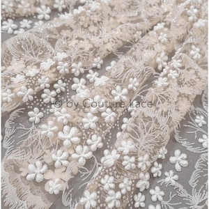 glitter tulle fabric/ sparkle glitter tulle/ floral glitter fabric/ shiny glitter lace/ Pronovias glitter lace// R-029