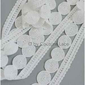 T19-079 // Guipure lace trim, Boho weddingdress lace trim, Bridal Lace trim, Crochet lace trim, Soft crochet lace Trim, veil lace trim image 2