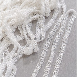 T22-183 // Beaded lace trim/ bridal lace trim with beads/ bridal lace trim with beads