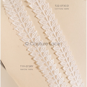 T22-073CO Leaf Bridal Lace trim, Boho lace trim, offwhite embroidered lace trim, lace veil, lace embroidery, bridal lace trim