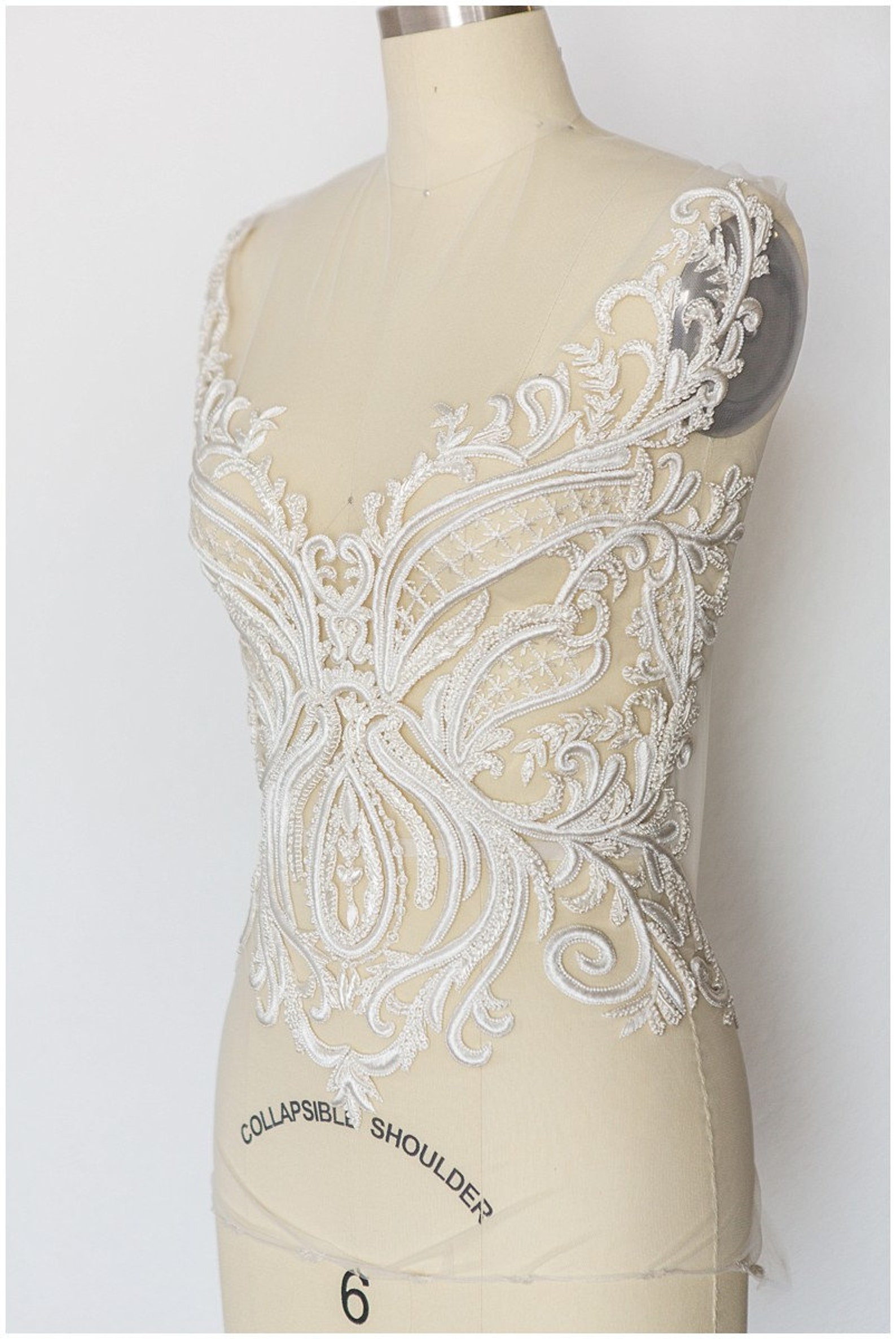 Heavy Hand Beaded Dress Panel Beautiful Hand Beaded Lace Etsy