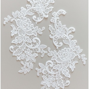 A17-137 //Milk Silk flower lace appliqué, bridal flower lace applique, Lace Flower, Flower appliqué, wedding dress lace appliqué, laceflower