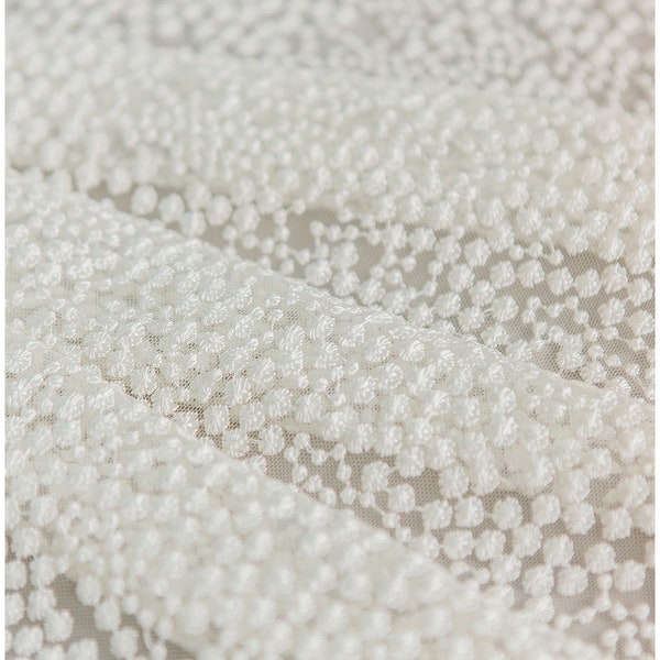 Dot-Lace/ bridal lace material/ offwhite bridal lace/ dot design wedding lace/ couture lace //L18-195