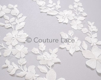 wedding flower applique/ flower lace patch/ romantic dress lace appliqué/ bridal leaf patch applique// A23-360