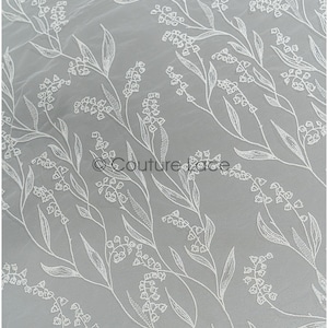 L21-077 // lily of the valley lace fabric, embroidered lily of the valley lace, soft lily of the valley lace fabric, bridal lace fabric