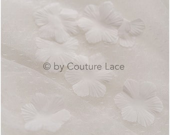 FL-017 // Sew on 3D flowers, 3D petals, sew on 3D petals, bridal chiffon flower appliqués, 3D chiffon flowers for wedding dress, 3g/pack