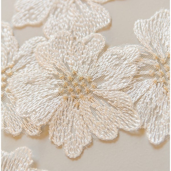 A17-101 //20pc. Patch de fleurs en dentelle, Coudre sur fleur 3D, Dentelle de fleur 3D appliquée, Fleur de dentelle 3D, Dentelle de mariée appliquée, Applique 3D nuptiale