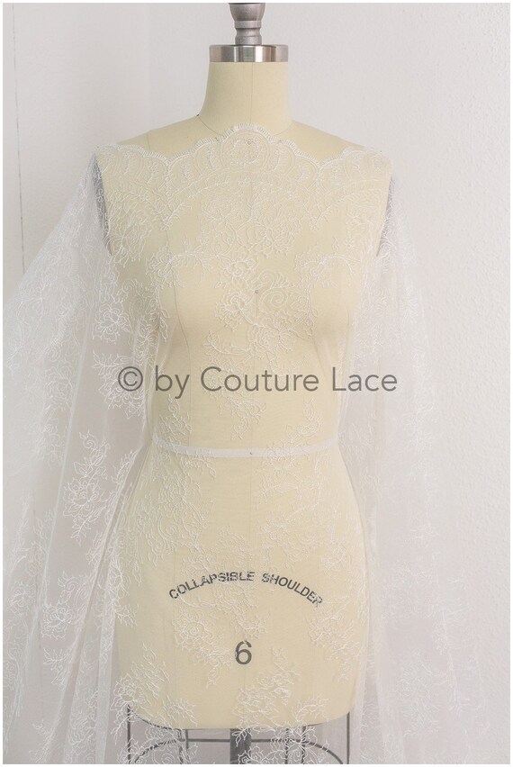 L19-200 // Off-white Filigree Lace Fabric, Contour Embroidered Lace Fabric  for Wedding Dress, Flowerpattern Lace, Boho Wedding Dress Lace - Etsy