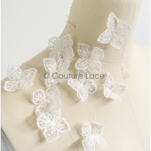 A22-253 // 10pc. lace flowers, Sew on 3D flowers, 3D flowers lace appliqué, 3d lace flower, weddingdress lace appliqué, bridal 3D applique