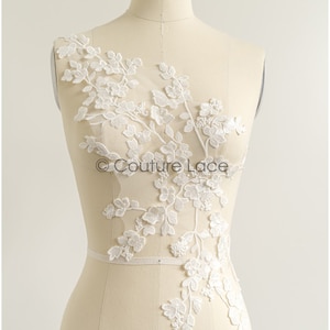 A22-275 // romantic 3D flower lace patch/ cotton flower applique/ wedding dress lace appliqué/ bridal flower applique