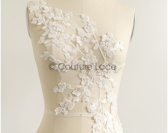 A22-275 // romantic 3D flower lace patch/ cotton flower applique/ wedding dress lace appliqué/ bridal flower applique