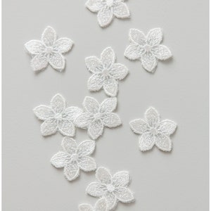 A17-163R // 20stk. Spitze Blume Aufnäher, 3D Blume Aufnäher, 3D Spitze Blume, Hochzeitskleid Spitze Applikation, Braut Spitze Blume