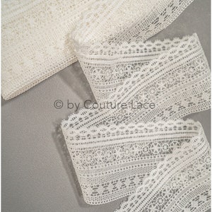 T21-133 // Beautiful crochet lace trim with geometric pattern, geometric guipure lace trim, bridal crochet lace trim, guipure lace trim