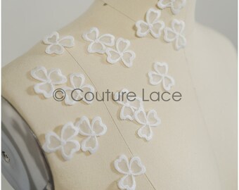 A21-061A // 20pc. Lace Flower patch, Sew on 3D flower, 3D flower lace appliqué, 3d lace flower, wedding dress lace appliqué, bridal lace