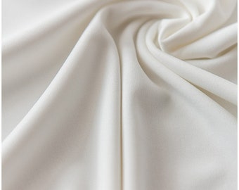 Off-White Stretch Lining Fabric: Soft Bridal Dress Material - F18-005