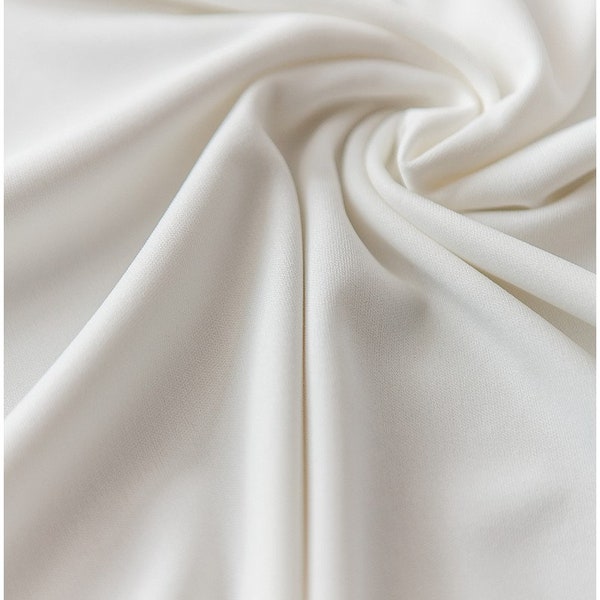 F18-005 // Blanc cassé - Tissu extensible de haute qualité, tissu de robe de mariée extensible super doux